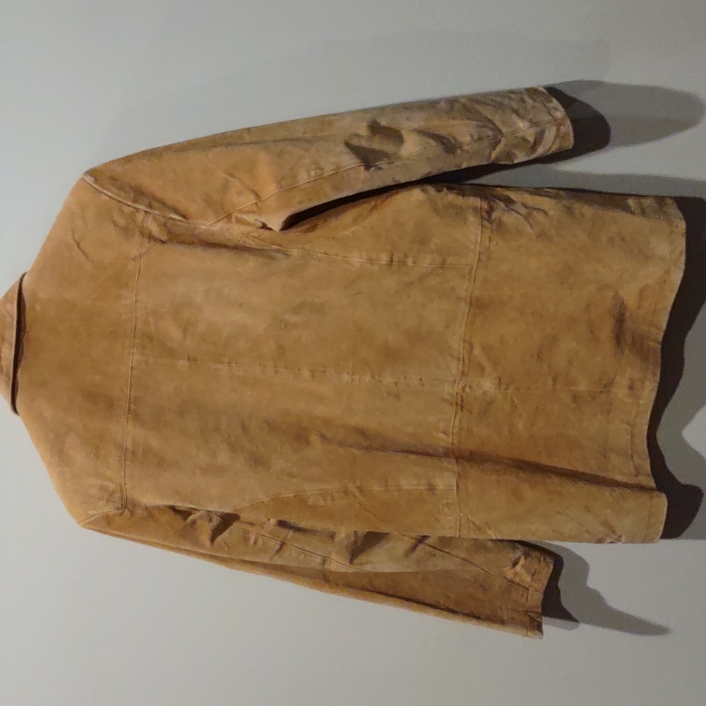 Suede Leather Tan, Camel Color Jacket, S - Picture 9 of 11